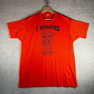 Vintage 1991 screen stars Miss river bottom drag show orange tee shirt tshirt